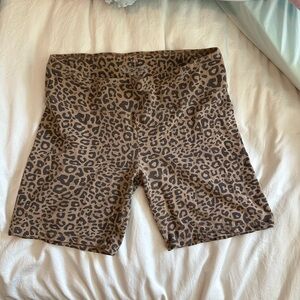 TNA Brown Leopard Print Bike Shorts